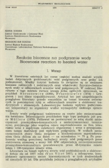 Reakcja biocenoz na podgrzanie wody