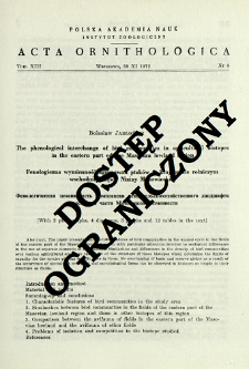 The phenological interchange of bird communities in agricultural biotopes in the eastern part of the Masovian lowland region