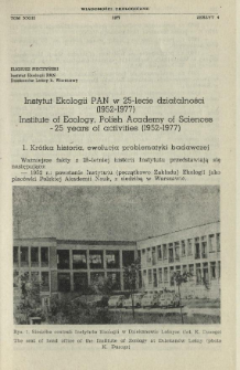 Instytut Ekologii PAN w 25-lecie działalności (1952-1977)