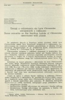 Uwagi o odżywianiu się larw Chironomidae związanych z roślinami