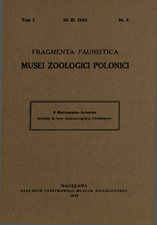 Materjały do fauny malakozoologicznej Wileńszczyzny = Beiträge zur Molluskenfauna der Provinz Wilno in Polen