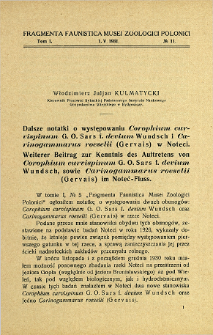 Dalsze notatki o występowaniu Corophium curvispinum G. O. Sars f. devium Wundsch i Carinogammarus roeselii (Gervais) w Noteci = Weiterer Beitrag zur Kenntnis des Auftretens von Corophium curvispinum G. O. Sars f. devium Wundsch, sowie Carinogammarus roeselii (Gervais) im Noteć-Fluss