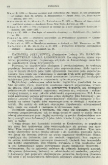 "Przygody ekolog&oacute;w i ewolucjonist&oacute;w w krainie superorganizm&oacute;w" (dyskusja) : Na marginesie artykułu Adama Łomnickiego