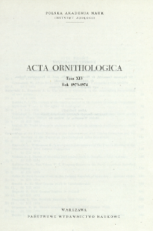 Acta Ornithologica ; t. 14 - Spis treści