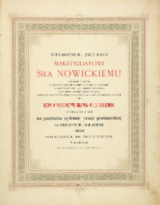 [Album Pamiątkowy prof. Maksymiliana Nowickiego; karty tytułowe]