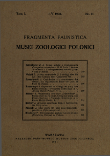 Fragmenta Faunistica Musei Zoologici Polonici ; t. 1 nr 11