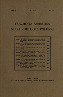 Fragmenta Faunistica Musei Zoologici Polonici ; t. 1 nr 16