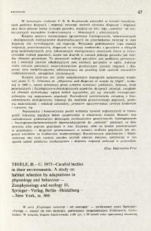 Thiele, H.-U. 1977 - Carabid beetles in their environments. A study on habitat selection by adaptations in physiology and behaviour - Zoophysiology and ecology 10, Springer-Verlag, Berlin-Heidelberg-New York, ss. 369