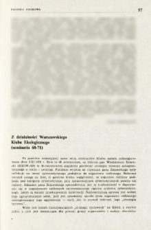 Z działalności Warszawskiego Klubu Ekologicznego
