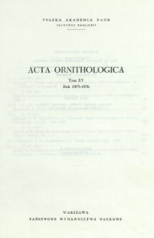 Acta Ornithologica ; t. 15 - Spis treści