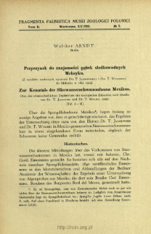 Zur Kenntnis der S&uuml;sswasserschwammfauna Mexikos : (aus den wissenschaftlichen Ergebnissen der zoologischen Exkursion nach Mexiko von Dr. T. Jaczewski und Dr. T. Wolski, 1929) = Przyczynek do znajomości gąbek słodkowodnych Meksyku : (z wynik&oacute;w naukowych wycieczki dra T. Jaczewskiego i dra T. Wolskiego do Meksyku w roku 1929)