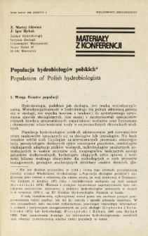Populacja hydrobiolog&oacute;w polskich