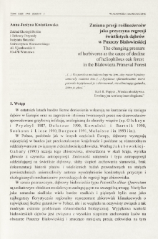 Zmiana presji roślinożerców jako przyczyna regresji świetlistych dąbrów w Puszczy Białowieskiej