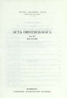 Acta Ornithologica ; t. 16 - Spis treści