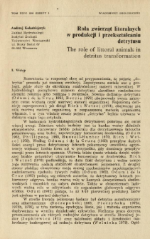 Rola zwierząt litoralnych w produkcji i przekształcaniu detrytusu