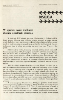 W sprawie oceny wielkości obszaru penetracji gryzonia