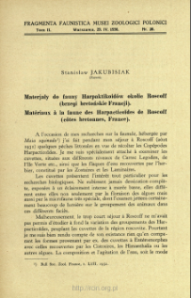 Mat&eacute;riaux &agrave; la faune des Harpactico&iuml;des de Roscoff (c&ocirc;tes bretonnes, France) = Materjały do fauny Harpaktikoid&oacute;w okolic Roscoff (brzegi bretońskie Francji)