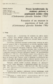 Proces kształtowania się struktury płciowej w populacjach nornicy rudej (Clethrionomys glareolus Schreber 1780)