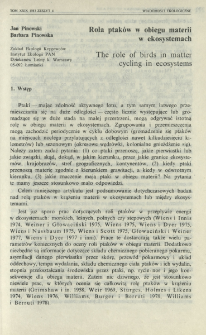 Rola ptak&oacute;w w obiegu materii w ekosystemach