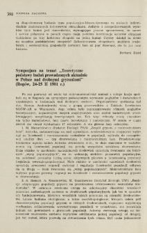 Sympozjum na temat "Teoretyczne podstawy badań prowadzonych aktualnie w Polsce nad drobnymi gryzoniami" (Rogów, 24-25 II 1981 r.)