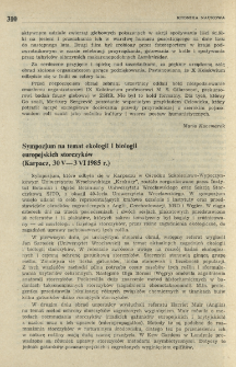 Sympozjum na temat ekologii i biologii europejskich storczyków (Karpacz, 30 V-3 VI 1985 r.)