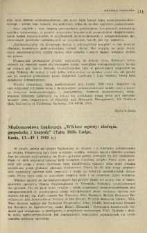 Międzynarodowa konferencja "Wikłacz ognisty: ekologia, gospodarka i kontrola" (Taita Hills Lodge, Kenia, 13-19 I 1985 r.)