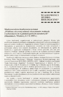 Międzynarodowa konfernjcja na temat "Problemy aktywnej ochrony ekosystem&oacute;w wodnych i torfowiskowych w polskich parkach narodowych" (Okuninka k. Włodawy, 8-9 X 1999 r.)