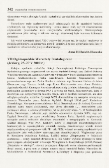 VII Og&oacute;lnopolskie Warsztaty Bentologiczne (Jeziory, 25-27 V 2000 r.)