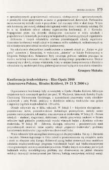 Konferencja środowiskowa - Eko-Opole 2000 (Jamrozowa Polana, Hradec Králové, 19-21 X 2000 r.)