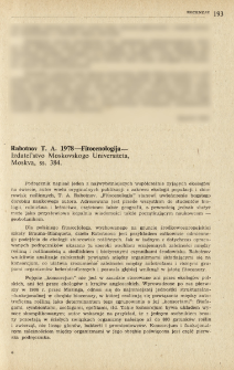 Rabotnov T. A. 1978 - Fitocenologija - Izdatel'stvo Moskovskogo Universiteta, Moskva, ss. 384