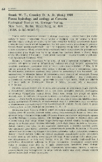 Swank W. T., Crossley D. A. Jr. (Red.) 1988 - Forest hydrology and ecology at Coweeta - Ecological Studies 66, Springer-Verlag, New York, Berlin, Heidelberg, ss. 469. [ISBN 0-387-96547-5]