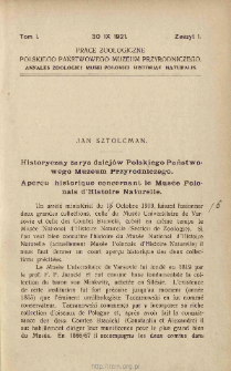 Historyczny zarys dziej&oacute;w Polskiego Państwowego Muzeum Przyrodniczego
