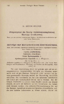 Przyczynki do fauny malakozoologicznej Europy Środkowej : Nowe, po raz pierwszy anatomicznie badane, lub dotychczas niedokładnie opisane formy Pulmonat&oacute;w