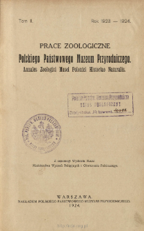 Prace Zoologiczne Polskiego Państwowego Muzeum Przyrodniczego ; t. 2 - Spis treści