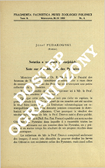 Note sur des Odonates des Pyr&eacute;n&eacute;es = Notatka o ważkach pirenejskich