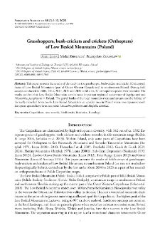 Grasshoppers, bush-crickets and crickets (Orthoptera) of Low Beskid Mountains (Poland)