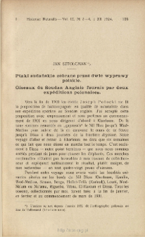 Ptaki sudańskie zebrane przez dwie wyprawy polskie