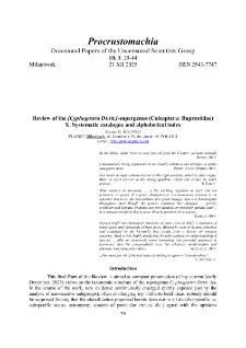 Review of the [Cyphogastra DEYR.]-supergenus (Coleoptera: Buprestidae) X. Systematic catalogue and alphabetical index