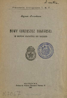 Nowy chrząszcz balearski = Un nouveau coléoptère des Baléares