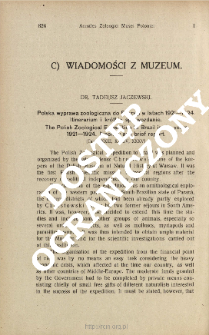 Polska wyprawa zoologiczna do Brazylji w latach 1921-1924 : itinerarium i krótkie sprawozdanie
