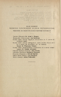 Skład osobowy Polskiego Państwowego Muzeum Przyrodniczego