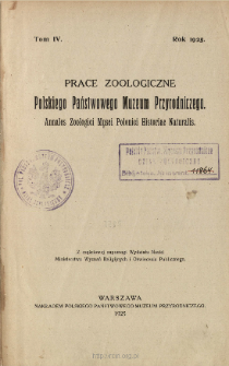 Prace Zoologiczne Polskiego Państwowego Muzeum Przyrodniczego ; t. 4 - Spis treści