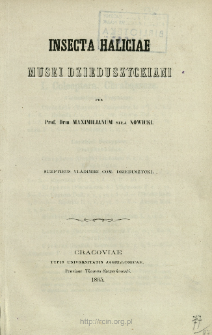 Insecta Haliciae Musei Dzieduszyckiani