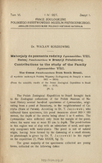 Materjały do poznania rodziny Lymnaeidae. 8, Rodzaj Pseudosuccinea w Brazylji Południowej : (z wynik&oacute;w naukowych Polskiej Wyprawy Zoologicznej do Brazylji w latach 1921-1924)