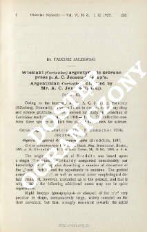 Wioślaki (Corixidae) argentyńskie zebrane przez p. A. C. Jensen- Haarup'a