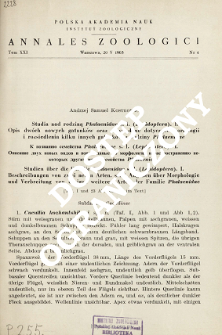 Studien &uuml;ber die Familie Phalaenidae s. l. (Lepidoptera) 1, Beschreibungen von zwei neuen Arten, samt Angaben &uuml;ber Morphologie und Verbreitung von einigen weiteren Arten der Familie Phalaenidae