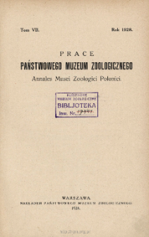 Prace Państwowego Muzeum Zoologicznego ; t. 7 - Spis treści