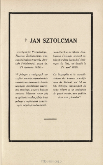 [Nekrolog Jana Sztolcmana]