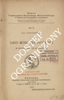 Zarys metod statystycznych : w zastosowaniu do antropologii