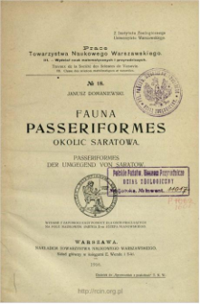 Fauna Passeriformes okolic Saratowa